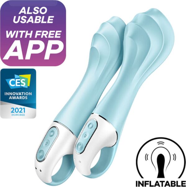 Uppblåsbar G-punktsvibrator Satisfyer Air Pump Vibrator 5+ med greppring