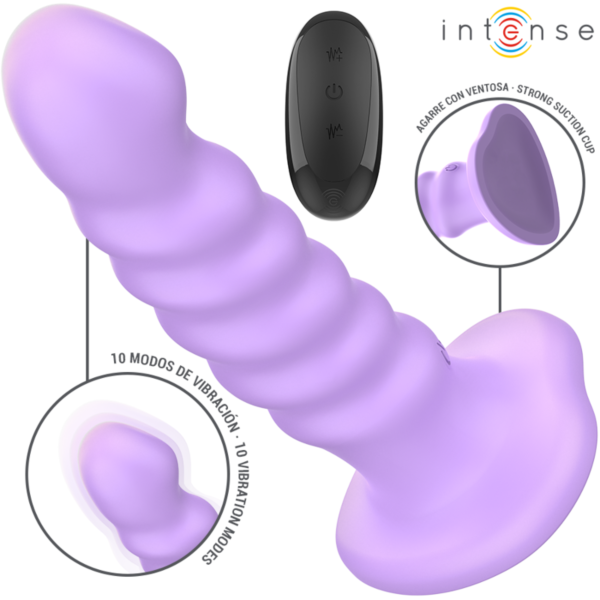 Lila vibrator Intense Brenda med sugkopp och fjärrkontroll