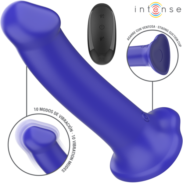 Mörkblå Intense Victoria-vibrator med sugkopp i basen