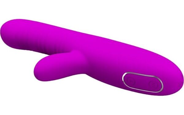 Rabbitvibrator Pretty Love BI-014822 i silikon, med flexibelt skaft och klitorisstimulator formad som en kanin