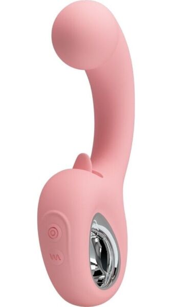 Dubbelvibrator Pretty Love Erynnyes BI-300104 med skaft och en liten tunga för klitoris