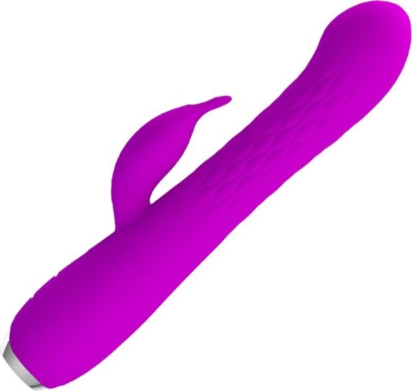 Lila rabbitvibrator Pretty Love BI-014692 med räfflat skaft och kaninarm