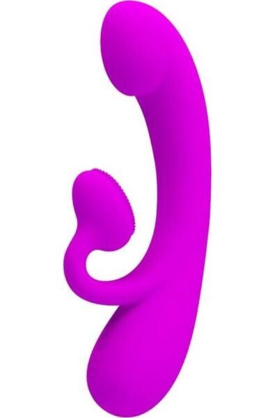 Rabbitvibrator Pretty Love BI-014988 i lila, med borstpaddeln för klitoris