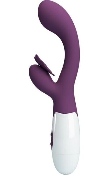 Lila rabbitvibrator Pretty Love Butterfly Kiss med en fjärilsformad arm för klitoris