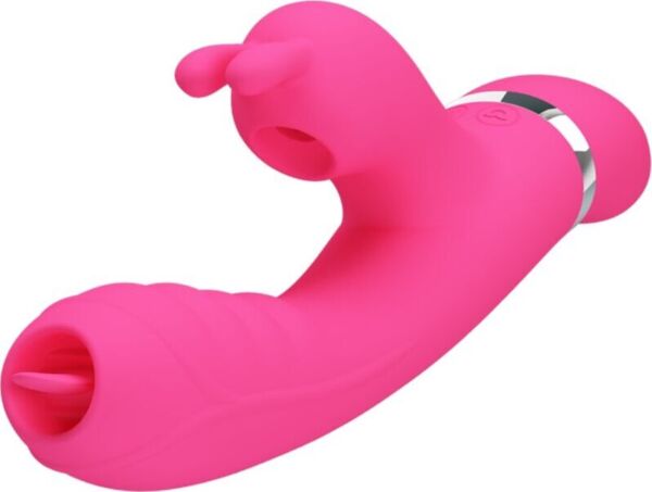 Rabbitvibrator Pretty Love BI-014854 i silikon, med knackande klitorisstimulator