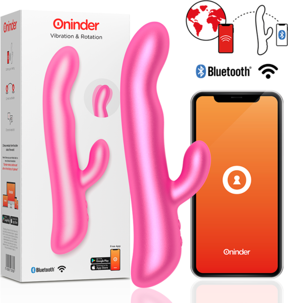 Rabbitvibrator Oninder Oslo, med inre del och arm för klitoris