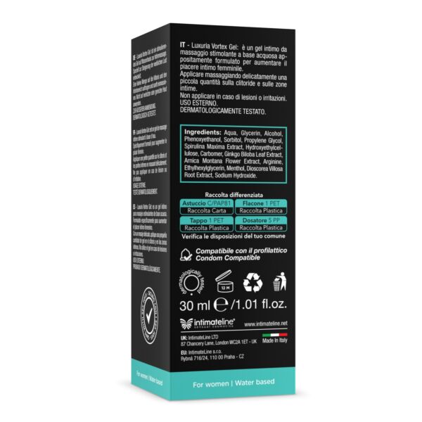 Klitorisgel IntimateLine Vortex Gel Cooling Effect, förpackning på 30 ml
