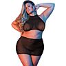 Lingeri MESH HALTER & SKIRT BLACK L/XL