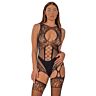 Bodystocking Lace Cut Out Suspender
