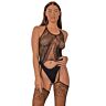 Bodystocking Lace Suspender med halterneck