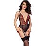 Crotchless Bodysuit CHILIROSE CR 4722 med Strumpeband