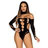 Teddy Leg Avenue Cut Out Bodysuit med Thong Bak