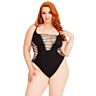 Teddy Leg Avenue Shredded Thong Bodysuit One Size