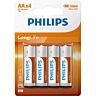 Batterier Philips AA Størrelse - 4 Pack Högkvalitativa Långvariga