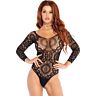 Body Leg Avenue Bodysuit Snäppkrok Lång Ärmar