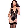 Crotchless Bodysuit CHILIROSE CR 4702 med Spets och Elastisk