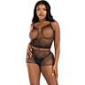 Top och Shorts Set Leg Avenue Twist Fishnet