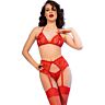 Lingerieset CHILIROSE CR 4848 med spets och strumpor