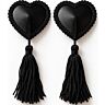Hjärtformade nippelskydd CHILIROSE ACCESORIES CR 4897 med svarta tofsar