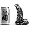 All Black Dildo 13 cm med ribbad skaft