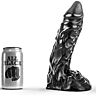 All Black Dildo 23 cm med Realistiska Ådror