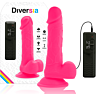 DIVERSIA Flexibel Vibrerande Dildo 20,5 cm med Dubbelkontroll