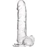 Dildo S Pleasures Jelly Dildo Transparent L med sugpropp