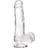 Realistisk Jelly Dildo S Pleasures Transparent M med Sugapparat