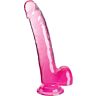 Dildo King Cock Clear 20,3 cm med testiklar