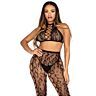 Crop Top och Crotchless Tights Leg Avenue med leopardmönster