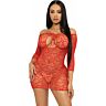 Leg Avenue Heart Net Mini Klänning Off Shoulder Design
