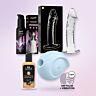 Premiumkit för henne med Satisfyer lufttrycksvibrator och glasdildo
