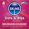 Premium Kondomer Skins Dots & Ribs Pack 4 för Förbättrad Njutning