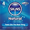 SKINS Natural Kondomer 4-Pack med Extra Glidmedel
