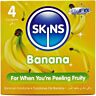 SKINS Banana Premium Kondomer 4-pack med Vaniljarom