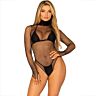 Leg Avenue Högt Halsband Fisknät Bodysuit