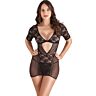 Klänning S Pleasures Lingerie med blommönstrad spets