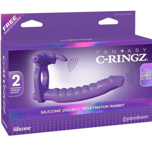 Cock Ring FANTASY C-RINGZ Silicone Double Vibrator Rabbit