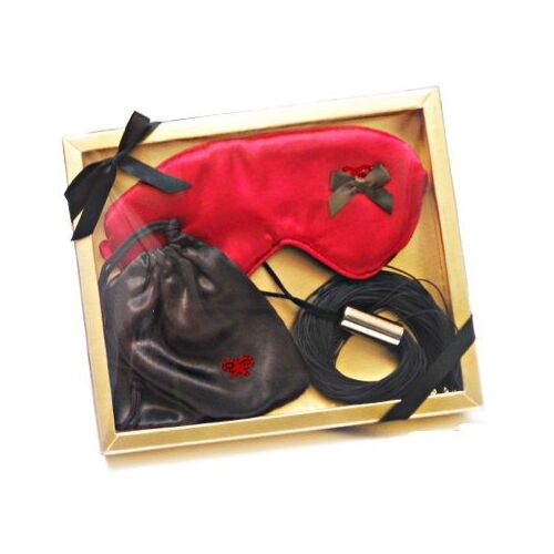 Bondage Set INEDIT Dominatrix Piska Kit med Satin Ögonbindel