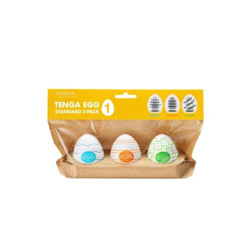 Masturbator Tenga EGG STANDARD 3 PACK I med stimulerande texturer