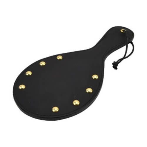 Paddel Bound Noir Nubuck Läder med Messingspikar