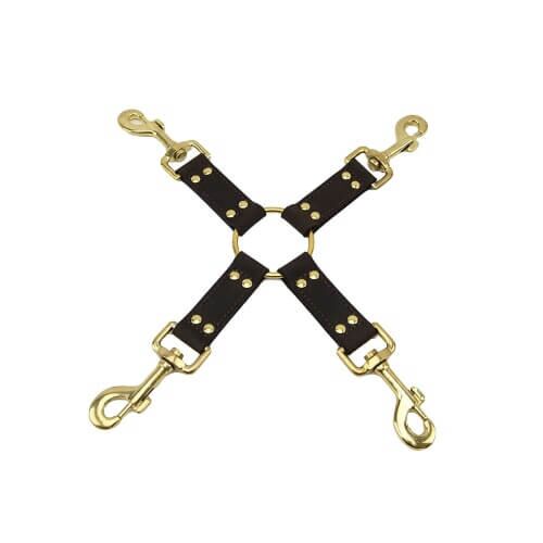 Restraints Bound Nubuck Leather 4 Way Hog Tie med snabbkopplingar