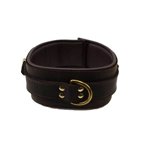Restraints Bound Nubuck Leather Collar 59 cm med D-ringar