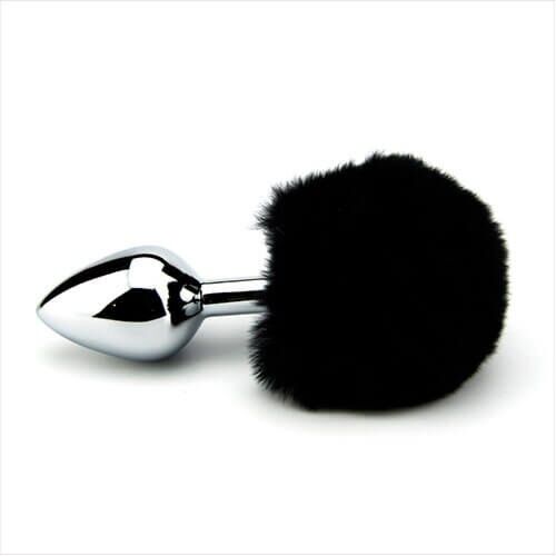 Buttplug Furry Fantasy Bunny Tail med syntetisk svans Negro