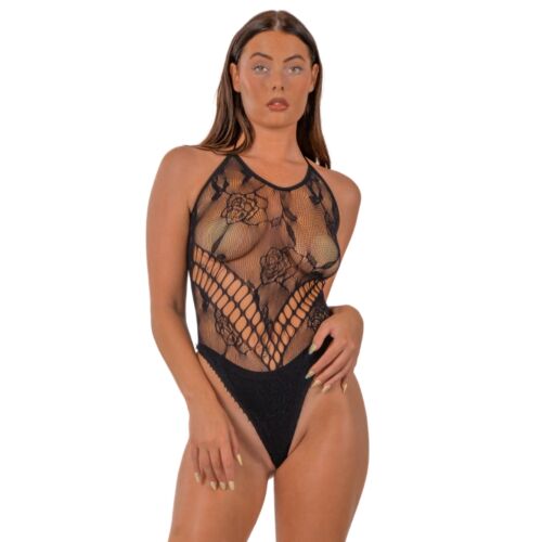 Teddy Lace LJ Halter Bodysuit Justerbar Passform