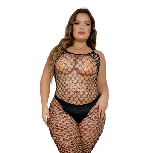 Bodystocking Lace Plus Size Footless med spetsdesign