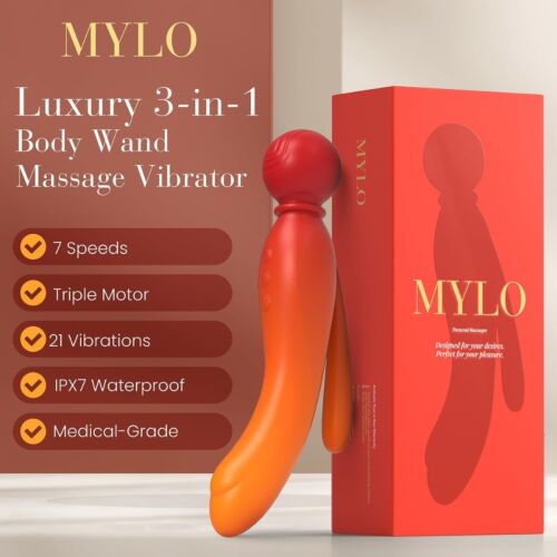 Vibratör MYLO 3-in-1 Body Wand Massager med 21 vibrationslägen