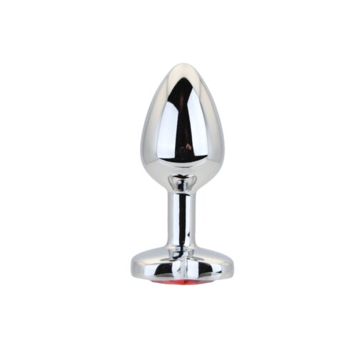 Buttplug Toosh Heart Shaped Silver med röd sten