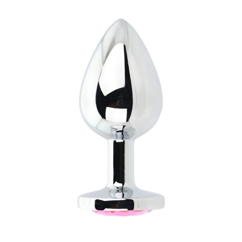 Buttplug Toosh Metal Large Stone med smyckad bas Rosa