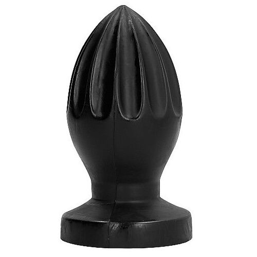 Analplug ALL BLACK 12 CM med djupa spår